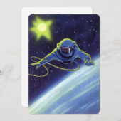 Vintage Science Fiction Astronaut auf einem Weltra (Vorne/Hinten)