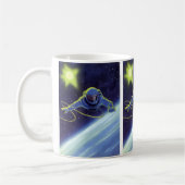 Vintage Science Fiction Astronaut auf einem Weltra Kaffeetasse (Links)
