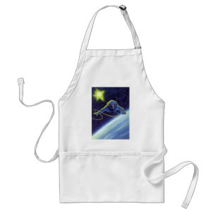 Vintage Science-Fiction-Astronaut bei einem Weltra Schürze