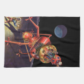 Vintage Science Fiction Astronaut mit Alien Robot Handtuch (Horizontal)