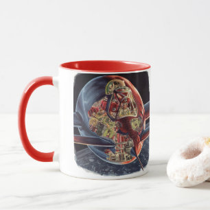 Vintage-Science-Fiction-Astronaut-Raketen-Raumschi Tasse