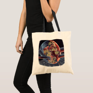 Vintage-Science-Fiction-Astronaut-Raketen-Raumschi Tragetasche