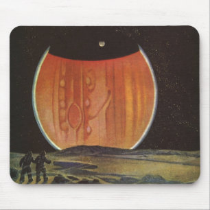 Vintage Science-Fiction, Astronauten auf Ganymed Mousepad