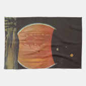 Vintage Science Fiction, Astronauten auf Ganymede Geschirrtuch (Horizontal)