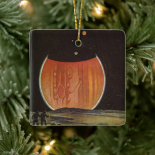 Vintage Science Fiction, Astronauten auf Ganymede Keramikornament