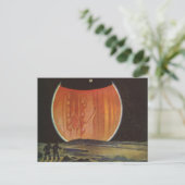 Vintage Science Fiction, Astronauten auf Ganymede Postkarte (Stehend Vorderseite)