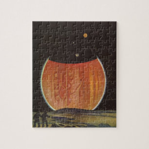 Vintage Science Fiction, Astronauten auf Ganymede Puzzle