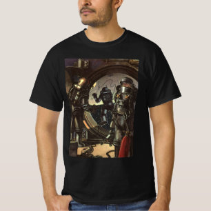 Vintage-Science-Fiction-Astronauten bei einem Welt T-Shirt