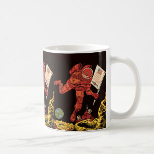 Vintage Science-Fiction, Astronauten landen auf de Kaffeetasse