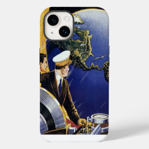 Vintage-Science-Fiction-Astronauten umkreisen die iPhone 14 Hülle