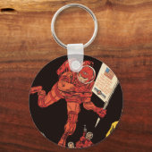 Vintage Science Fiction, Astronautenmondlandung Schlüsselanhänger (Vorderseite)