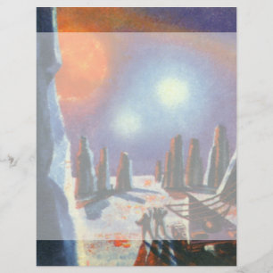 Vintage Science Fiction Auslandsplanung mit Außeri