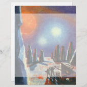 Vintage Science Fiction Auslandsplanung mit Außeri (Vorne/Hinten)