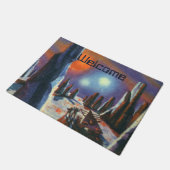 Vintage Science Fiction Auslandsplanung mit Außeri Fußmatte (Schrägansicht)