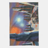 Vintage Science Fiction Auslandsplanung mit Außeri Handtuch (Vertikal)