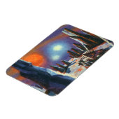 Vintage Science Fiction Auslandsplanung mit Außeri Magnet (Linke Seite)