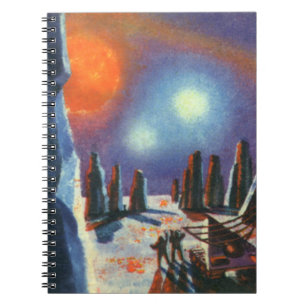 Vintage Science Fiction Auslandsplanung mit Außeri Notizblock