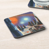 Vintage Science Fiction Auslandsplanung mit Außeri Untersetzer (Linke Seite)