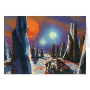Vintage Science-Fiction-Außenplaneten mit Aliens