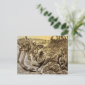 Vintage Science Fiction Außerirdischen Planet Bau Postkarte (Stehend Vorderseite)