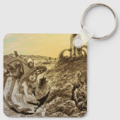 Vintage Science Fiction Außerirdischen Planet Bau Schlüsselanhänger (Rückseite)