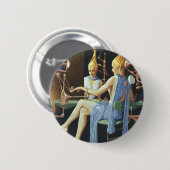 Vintage Science Fiction Beauty Salon Wellness-Cent Button (Vorne & Hinten)