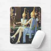 Vintage Science Fiction Beauty Salon Wellness-Cent Mousepad (Mit Mouse)
