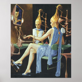 Vintage Science Fiction Beauty Salon Wellness-Cent Poster