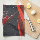 Vintage Science Fiction, Canyon Space Moon Rover Küchentuch (Viertel Falte)