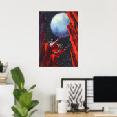 Vintage Science Fiction, Canyon Space Moon Rover Poster (Heimbüro)
