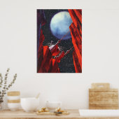 Vintage Science Fiction, Canyon Space Moon Rover Poster (Küche)