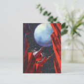 Vintage Science Fiction, Canyon Space Moon Rover Postkarte (Stehend Vorderseite)