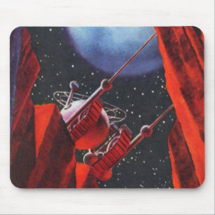 Vintage Science-Fiction, Canyon-Weltraum-Mond-Rove Mousepad