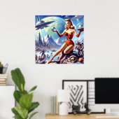 Vintage Science Fiction der 50er Jahre Poster (Heimbüro)