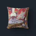 Vintage Science Fiction, die verlorene Stadt Atlan Kissen<br><div class="desc">Vintages Bild der Science Fiction mit Alien-Frauen, die über eine futuristische Stadt schauen, mit einem Wasserbrunnen in der Mitte, Außerirdischen mit Eidechsen für Haustiere, griechischer oder römischer Bauart und einem riesigen Mond im Hintergrund. Könnte die verlorene Stadt Atlantis sein! Ein klassisches Comic Buch Zukunft Retro Sci fi Szene aus dem...</div>