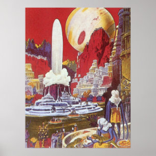 Vintage Science Fiction, die verlorene Stadt Atlan Poster