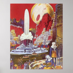Vintage Science Fiction, die verlorene Stadt Atlan Poster