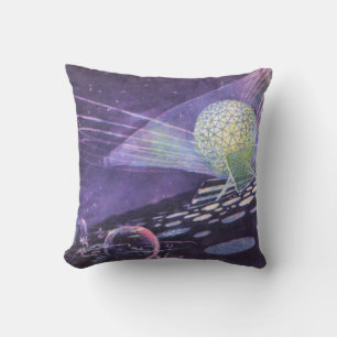 Vintage Science-Fiction, ein leuchtender Orb mit A Kissen