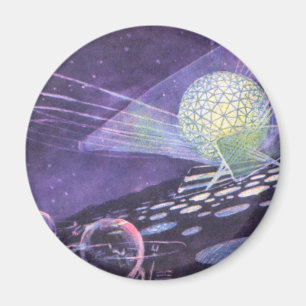 Vintage Science-Fiction, ein leuchtender Orb mit A Magnet