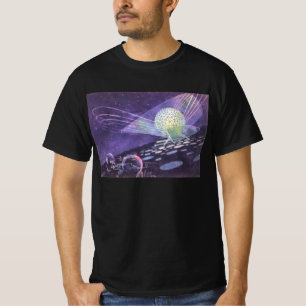 Vintage Science-Fiction, ein leuchtender Orb mit A T-Shirt