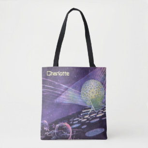 Vintage Science Fiction, ein leuchtendes Orb mit A Tasche
