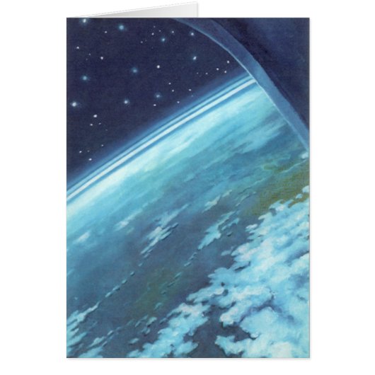 Vintage Science Fiction, Erde am Abend mit Sternen (Vorne)