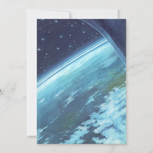 Vintage Science Fiction, Erde am Abend mit Sternen (Vorderseite)