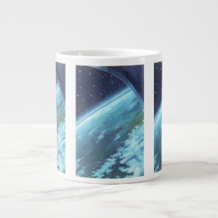 Vintage Science-Fiction, Erde bei Nacht mit Sterne Jumbo-Tasse
