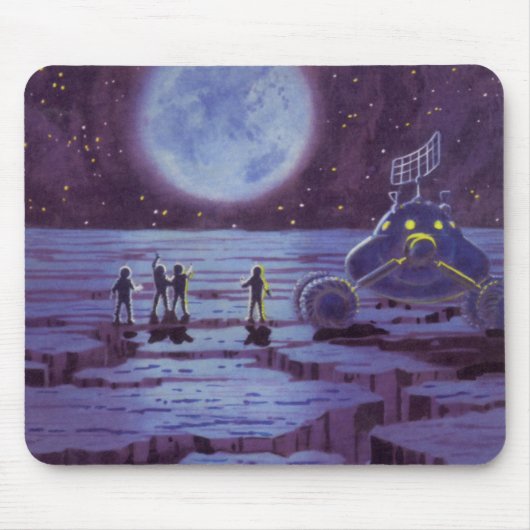 Vintage Science Fiction Erde Rover Außerirdischen Mousepad (Vorne)