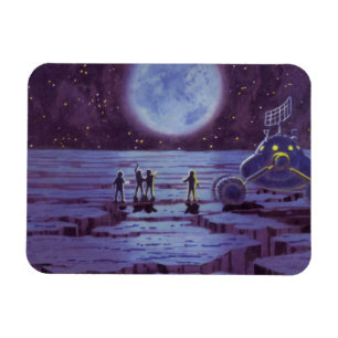 Vintage Science-Fiction-Erderover - Aliens auf dem Magnet