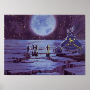 Vintage Science-Fiction-Erderover - Aliens auf dem Poster