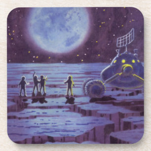 Vintage Science-Fiction-Erderover - Aliens auf dem Untersetzer