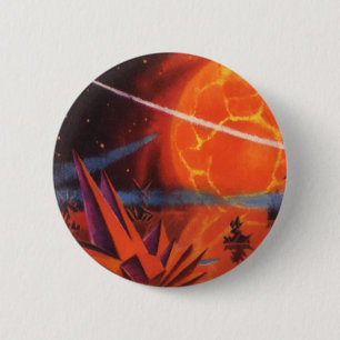 Vintage Science-Fiction, feuriger Science-Fiction- Button