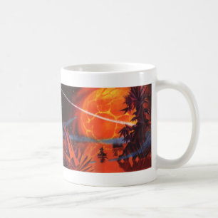 Vintage Science-Fiction, feuriger Science-Fiction- Kaffeetasse